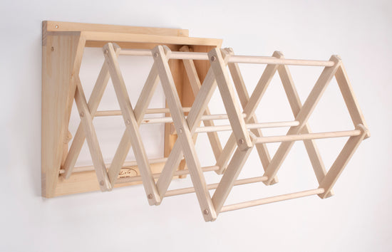 Wooden rack for compact spaces hand made in Maine. $160.00
